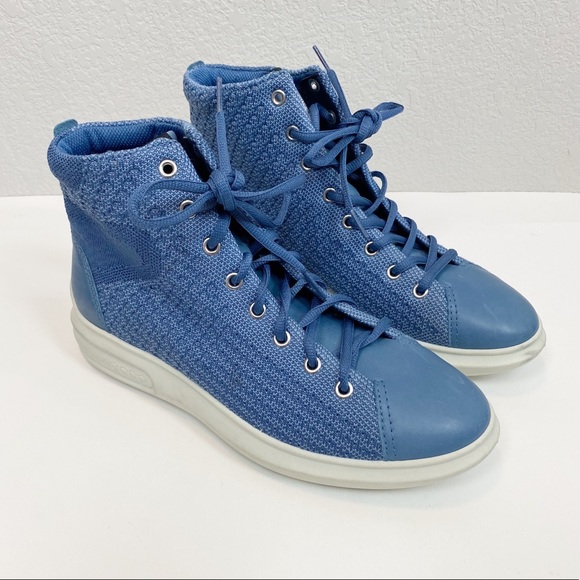 ecco leather high top sneakers